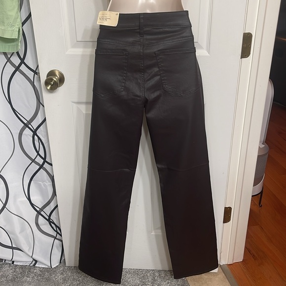 NYDJ Coated Marilyn Straight Jeans NWT Size 6 P COLOR: Cordovan Coated - Picture 5 of 5